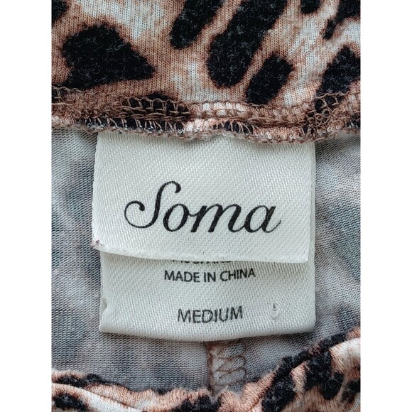 Soma Cool Nights Pajama Pants Medium Wide Leg Animal Print Leopart Cheetah - Picture 5 of 7